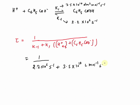 calculate-the-rclaxation-time-when-0015-benzoic-acid-is-subjected-to-temperature-jump-experiment-to-final-temperature-of-298-k-for-the-reaction-h-c6hcoo-c6hscooh-thc-rate-constants-arc-k1-35-27916