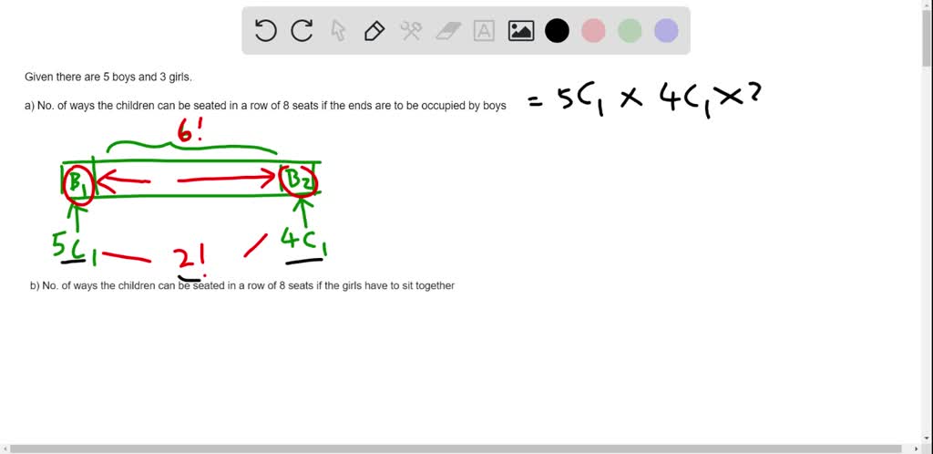 SOLVED: In How Many Ways Can 8 Girls And Five Boys Sit In Row If A) The ...