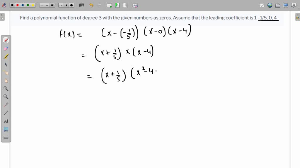 SOLVED: Find a polynomial function of degree 3 with the given numbers ...