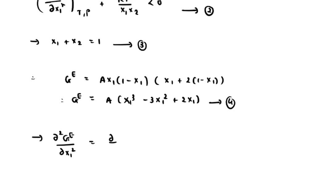 SOLVED: Consider a binary liquid mixture for which the excess Gibbs ...