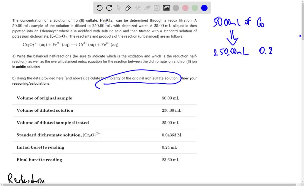 SOLVEDThe redox titration procedure is determination of molybdenum in