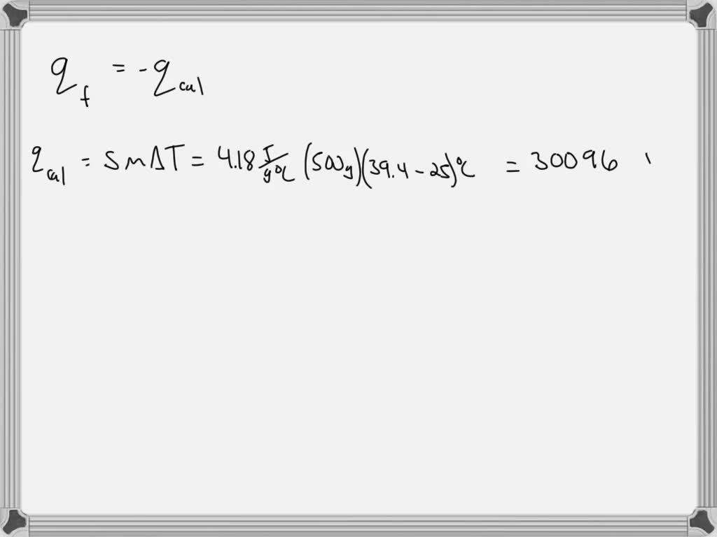 A calorimeter contains 500 g of water at 25Â°C. You place a hand warmer