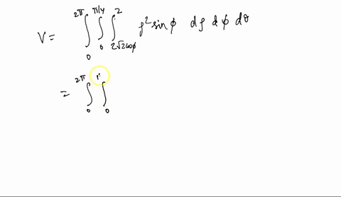 find-the-volume-of-the-solid-common-to-the-spheres-p-srqt2-2-cosphi-and-p-2-80514