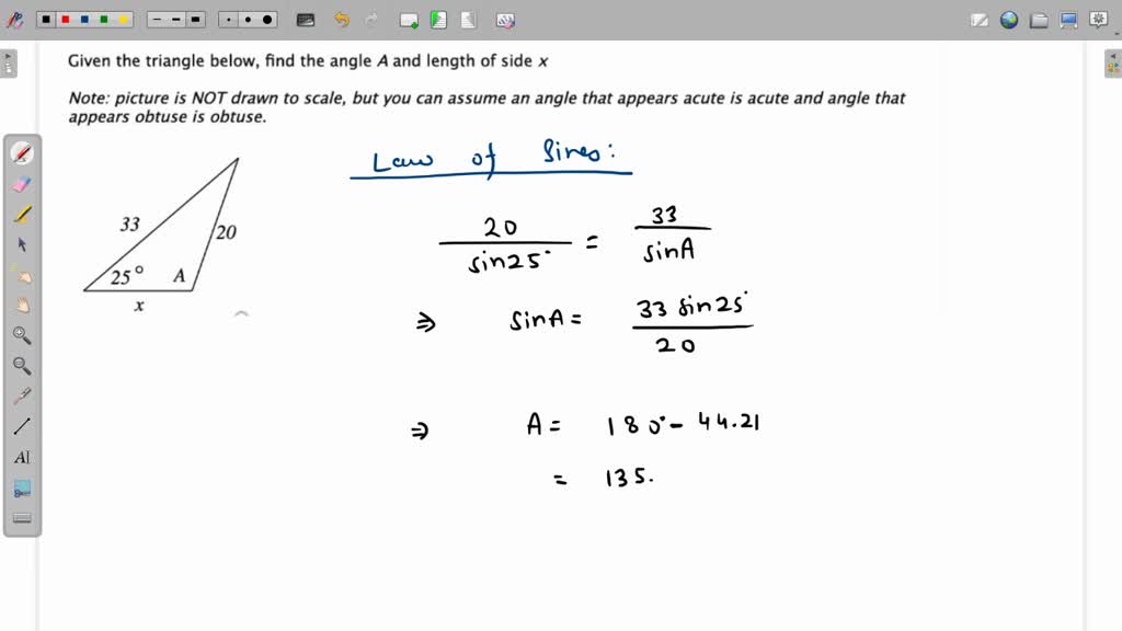 SOLVED: Given the triangle decimal places; find the length of side ...