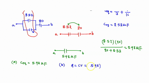 four-capacitors-are-connected-as-shown-in-the-figure-below-let-c-160-pf-300-uf-200uf-600-pf-find-the-equivalent-capacitance-between-points-and-calculate-the-charge-on-each-capacitor-taking-a-04293