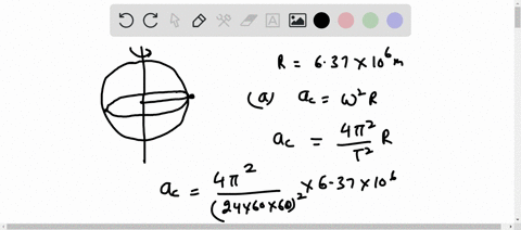 compute-the-centripetal-acceleration-of-a-point-on-the-surface-of-the-earth-at-the-equator-caused-by-the-rotation-of-the-earth-about-its-axis-enter-the-madnitude-the-radius-of-the-earth-is-6-56234
