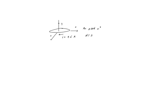49-the-coil-in-fig-28-39-carries-current-460-a-in-the-direction-indicated-is-parallel-to-an-xz-plane-has-300-turns-and-an-area-of-400-x-10-3-m-and-lies-in-uniform-magnetic-field-b-300i-300j-44407