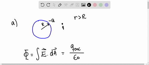 negative-charge-q-is-distributed-uniformly-over-the-surface-of-a-thin-spherical-insulating-shell-with-radius-r-calculate-the-force-magnitude-and-direction-that-the-shell-exerts-on-a-positive-67739