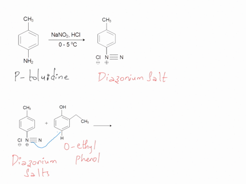what-is-the-principal-product-when-p-toluidine-is-treated-with-sodium-nitrite-and-hydrochloric-acid-at-0-5-degrees-celsius-and-this-mixture-is-added-to-o-ethylphenol-58077