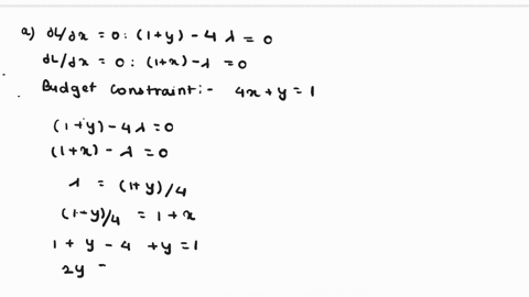 consider-a-household-seeking-to-maximise-its-utility-u-a-function-of-the-consumption-of-two-goods-x-and-y-subject-to-a-budget-constraint-the-utility-function-is-given-to-be-ux-y-1-x1-y-and-t-54326
