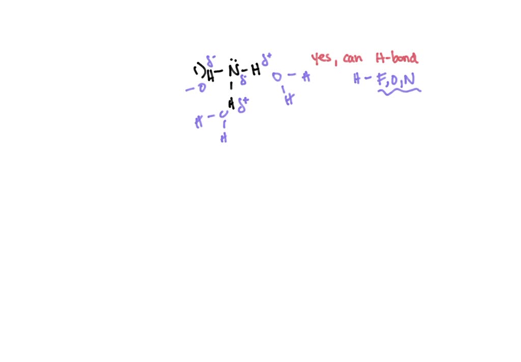 SOLVED: Not all molecules can hydrogen bond. For ammonia (NHs) answer ...