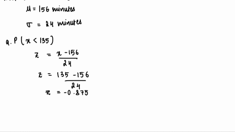 the-time-it-takes-an-acrylic-paint-to-dry-is-normally-distributed-if-the-mean-is-2-hours-36-minutes-with-a-standard-deviation-of-24-minutes-find-the-probability-that-the-drying-time-will-be-50503