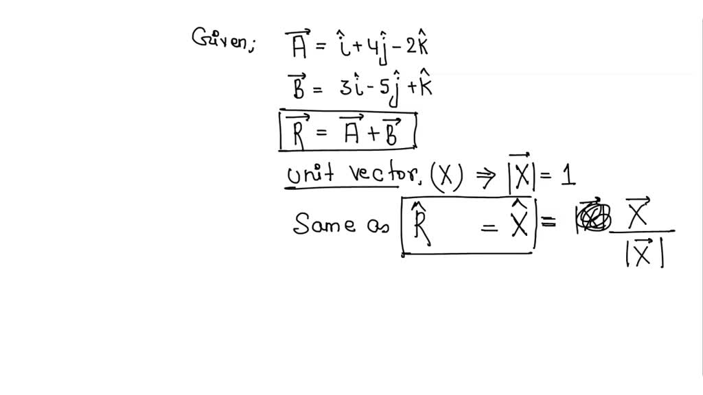 Solved Find The Unit Vector Parallel To The Resultant Of The Vectors Ai4j 2k And B3i 5jk 7459