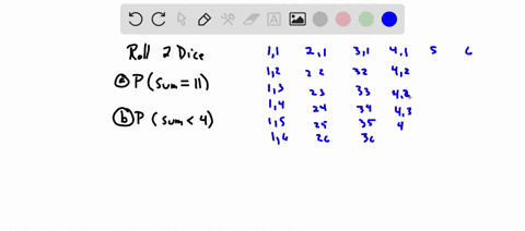 suppose-that-a-red-die-and-a-green-die-are-tossed-and-the-numbers-on-the-sides-that-face-upward-are-observed-a-what-is-the-probability-that-the-numbers-add-up-to-11-b-what-is-the-probability-07077