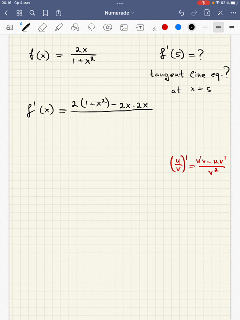 point-if-2x-fx-1x2-find-f-5-f-5-use-this-to-find-the-equation-of-the-tangent-line-to-the-curve-y-at-the-point-5-ix2-written-in-the-form-y-mx-b_-the-equation-of-the-tangent-line-is-y-the-equa-89413