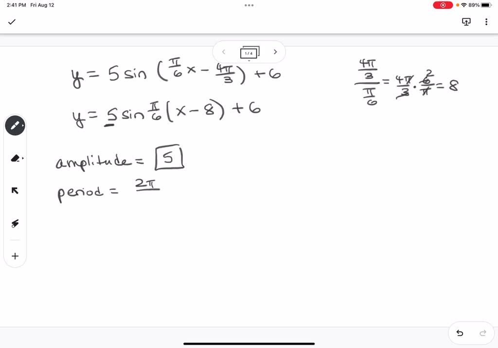 SOLVED: Texts: 57T 35TT Given the equation y = 2sin(6/5) The amplitude ...