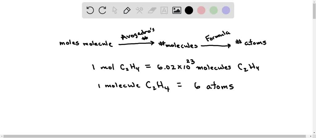 SOLVED A 0.100 mole sample of ethene C2H4 contains how many