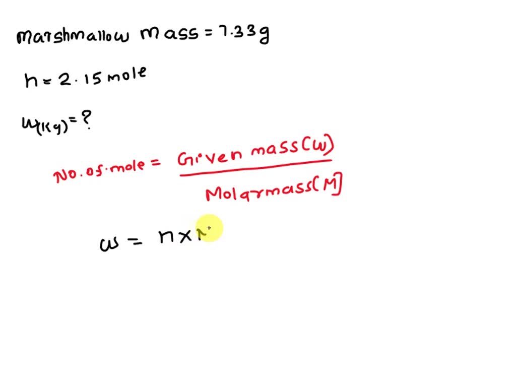 SOLVED One marshmallow weighs 7.33 grams. What is the mass of 2.15
