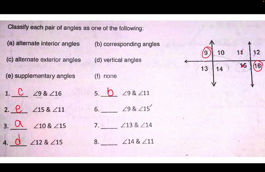 SOLVED: Another Problem I Need Assistance On. Classify Each Pair Of ...