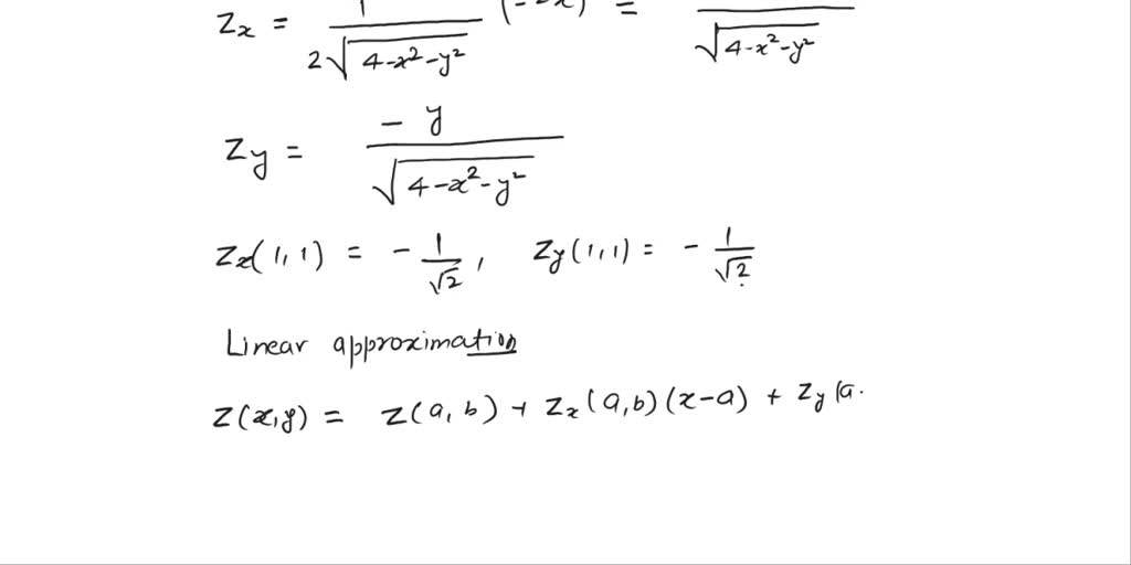 SOLVED a) Use differentials to approximate the change in z = 14 x