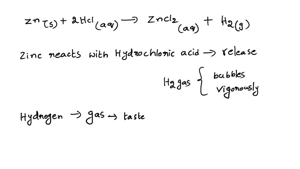 SOLVED When zinc is dropped into hydrochloric acid, which gas is