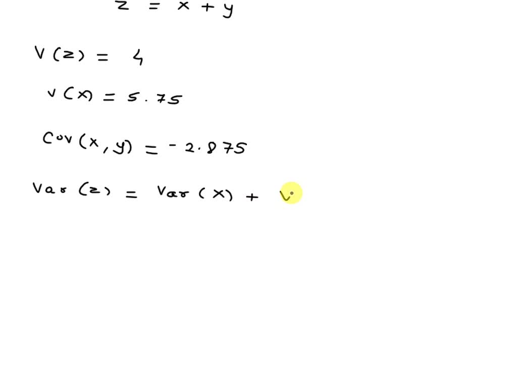 SOLVED: Calculate covariance between X and Y: X: is a random variable ...