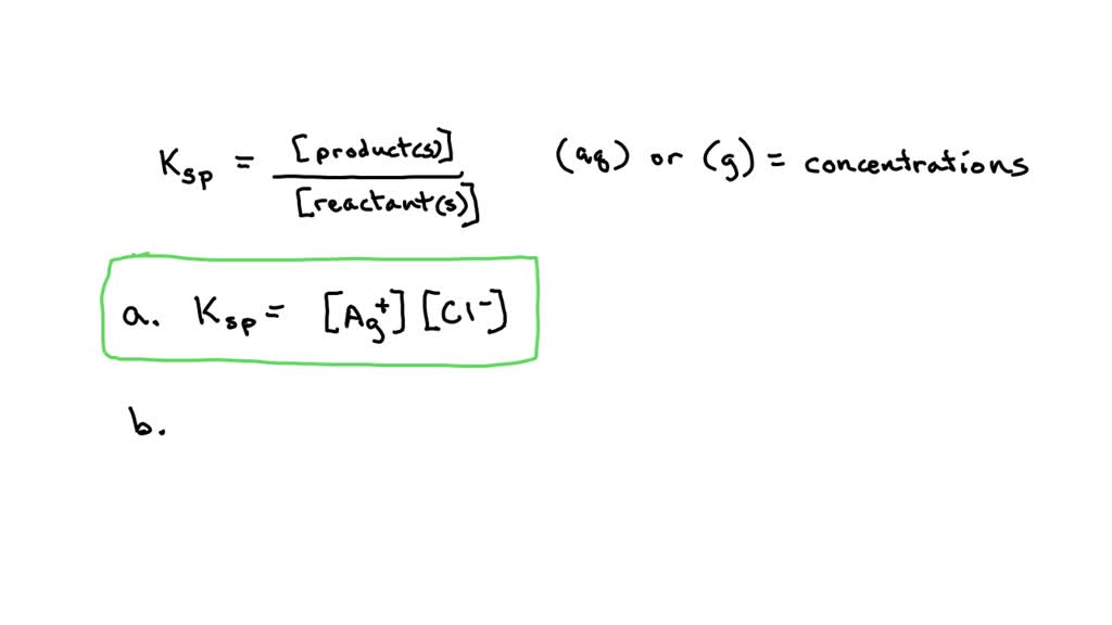 SOLVED Write the Ksp expression for each of the following