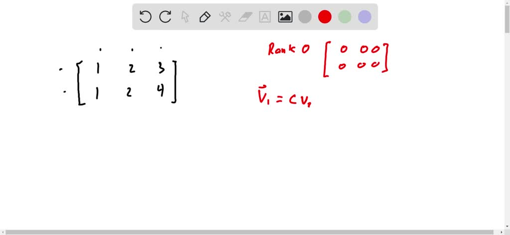 SOLVED: Construct an example of an 2x3 matrix with rank I: You can ...