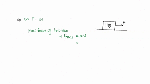 a-block-of-mass-1-kg-is-at-rest-on-a-rough-horizontal-surface-having-coefficient-of-static-friction-02-and-kinetic-friction-015-find-the-frictional-force-if-a-horizontal-force-a-f-1n-b-f-196-n-c-f-25-