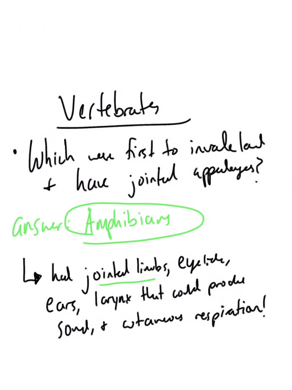 SOLVED: Which group of vertebrates were the first lo have jointed