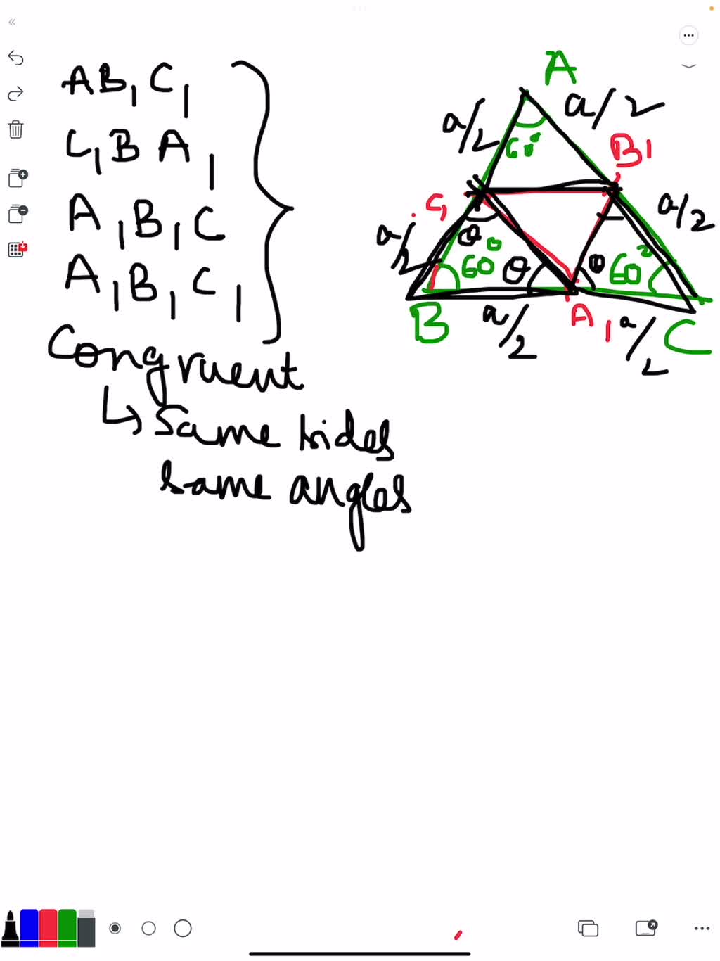 Solved Consider An Equilateral Triangle Abc And Let C1 A1 B1 Be The Middle Points Of The 9019