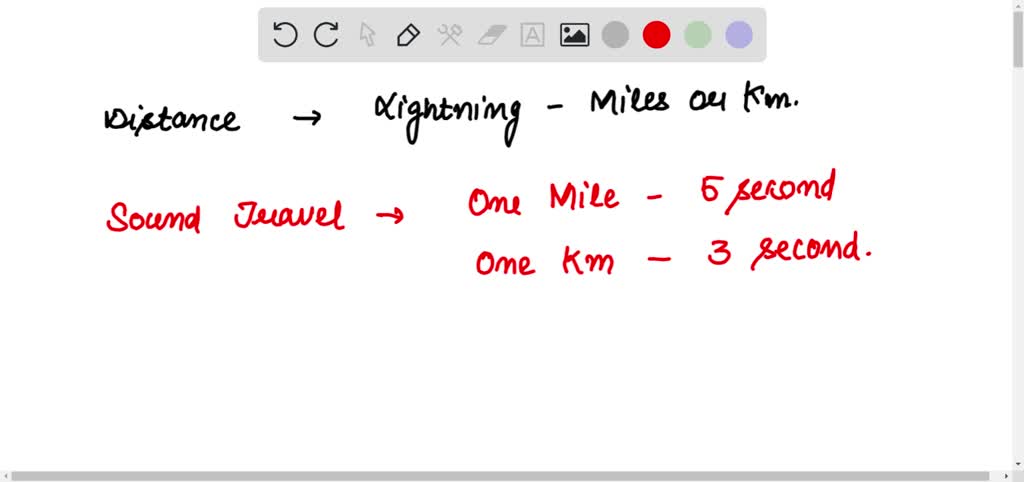 SOLVED: A common way to measure the distance to lightning is to start  counting, one count per second, as soon as you see the flash. Stop counting  when you hear the thunder