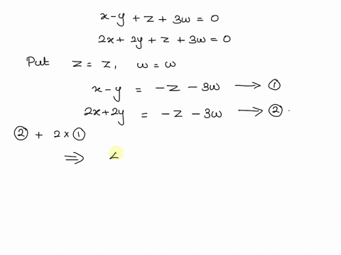 point-find-two-basic-solutions-to-the-following-system-of-homogeneous-equations-x-yz-3w-2x-2y-2-3w-ei-53107