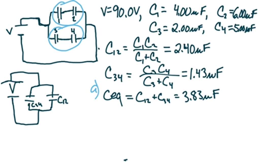 SOLVED: For the system of capacitors shown in the figure below, find ...