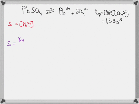 SOLVED: What is the solubility of PbSO4 at 25 Celcius if the solution ...