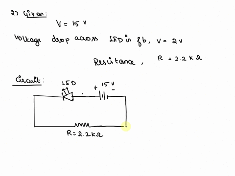 2-what-is-the-current-through-a-led-assume-the-voltage-drop-through-the-diode2vthe-forward-voltage15v-and-the-series-resistorr-22kqdraw-the-circuit-and-the-equivalent-circuit-3-a-lc-circuit-75447