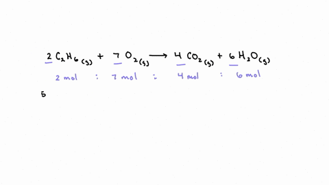 the-combustion-of-ethane-c2h6-produces-carbon-dioxide-and-steam-2c2h6g7o2g4co2g6h2og-how-many-moles-of-co2-are-produced-when-585-mol-of-ethane-is-burned-in-an-excess-of-oxygen-08102