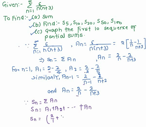 Math Graph Sum Consider the following.∑n=1^∞ 8(0.9)^n-1(a) Find the sum of...
