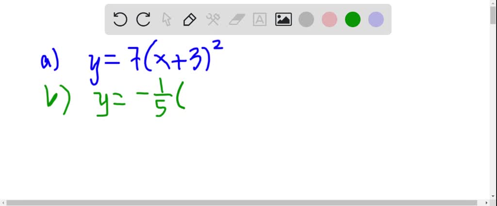 Solved Consider A Parabola P That Is Congruent To Y X2 Opens Upward And Has A Vertex Of 1 3 Now Find The Equation Of The New Parabola That Results It P Is Reflected