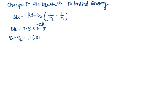 an-electron-that-is-initially-51-cm-away-from-a-proton-is-displaced-to-another-point-if-the-change-in-the-electrical-potential-energy-as-a-result-of-this-movement-is-25-1028-j-what-is-the-fi-91847
