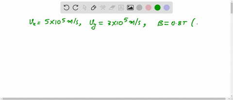 at-one-instant-an-electron-is-moving-in-the-xy-plane-the-components-of-its-velocity-being-z-5-x-105-ms-and-3-x-10mvs-a-magnetic-field-of-08t-is-in-the-positive-x-direction-at-that-instant-th-71535