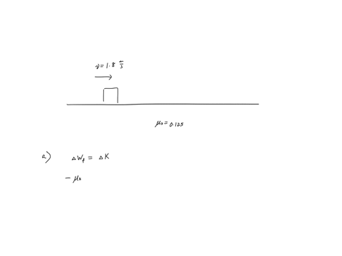 a-box-is-given-a-push-across-a-horizontal-surface-the-box-has-a-mass-m-the-push-gives-it-an-initial-speed-of-180-ms-and-the-coefficient-of-kinetic-friction-between-the-box-and-the-surface-is-04093