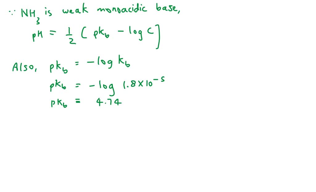 SOLVED: A solution of ammonia has a pH of 10.50. what is the initial ...