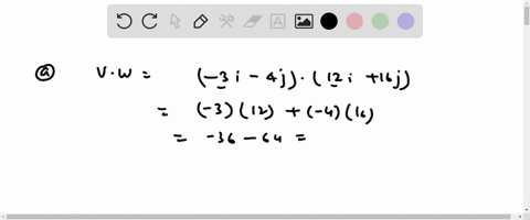 for-the-following-vectors-a-find-the-dot-product-v-w-b-find-the-angle-between-v-and-w-c-state-whether-the-vectors-are-parallel-orthogonal-or-neither-v-3i-4j-w-12i-16j-a-v-simplify-your-answe-64436