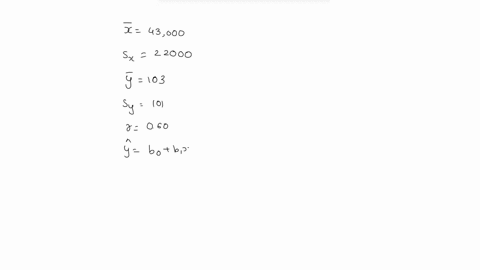 compute-the-least-squares-regression-line-for-predicting-y-from-x-given-the-following-summary-statistics-round-the-slpe-and-intercept-to-at-least-four-decima-places_-43000-522000-103-101-060-54264