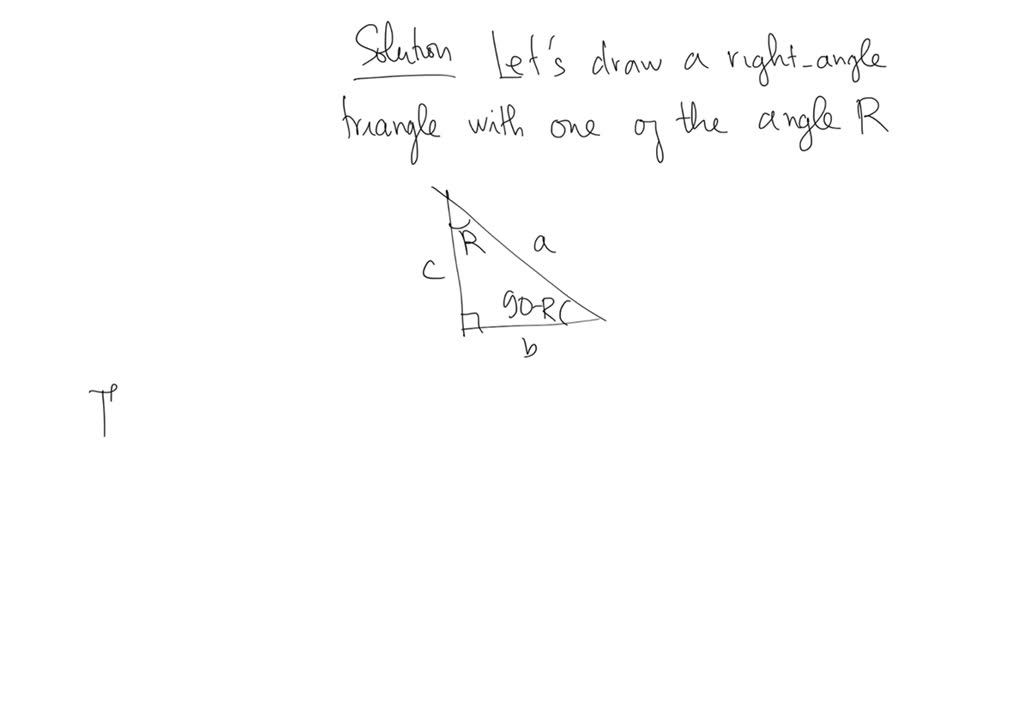 SOLVED: Prove that if R is any acute angle, sin2 R + cos2 R = 1. Hint ...