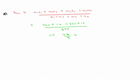 the-four-masses-shown-in-the-figure-are-connected-by-massless-rigid-rods-a-find-the-coordinates-of-the-center-of-mass-if-ma140g-and-mbmcmd220g-b-find-the-moment-of-inertia-about-an-axis-that-68183