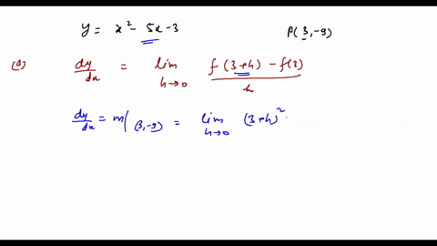 afind-the-slope-of-the-curve-yx2-5x-3-at-point-p3-9-by-finding-the-limit-of-the-secant-slopes-through-point-p-b-find-an-equation-of-the-tangent-line-to-the-curve-at-p3-9-22299