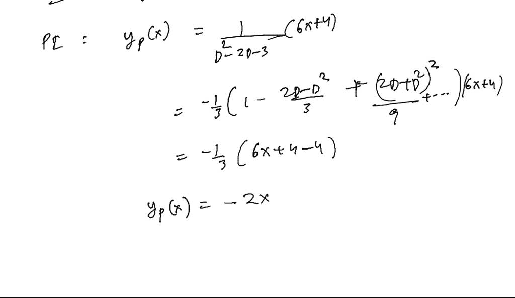 SOLVED: y = c1e^3x + c2e^?x ? 2x is a two-parameter family of the ...