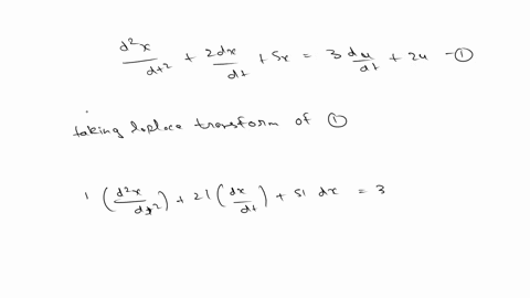 the-response-xt-ofa-system-to-a-forcing-function-ut-is-determined-by-the-following-differential-equation-dx-dx-du-5x3-2u-dt-dt-dt-a-determine-the-transfer-function-characterizing-the-system-03495